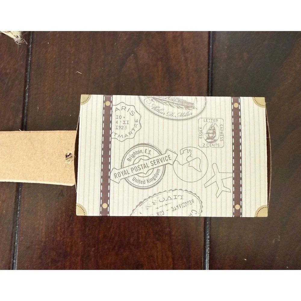 Folded Gift Boxes Tags Ties Pack Of 95 PCs Box Lot Travel Postal Theme New